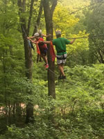campers on ropes course